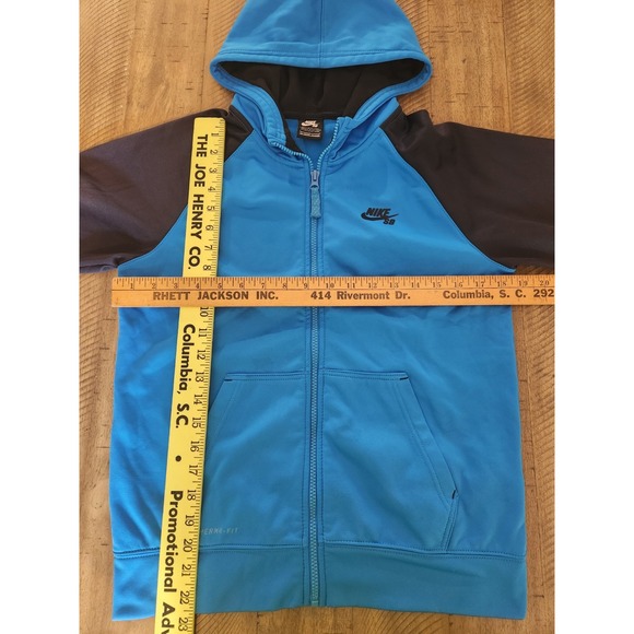 Nike SB Blue/Black Full Zip Hoodie sz L 12/13YR‎ Skating Ball Hang out Chill - Picture 5 of 8
